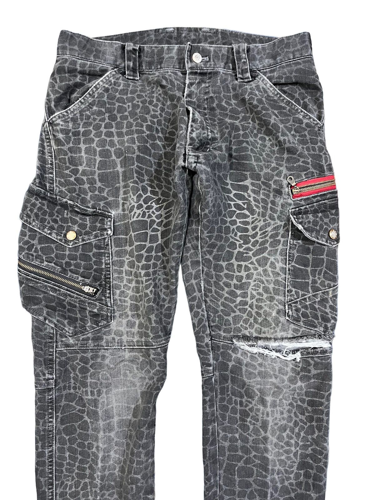 Japanese Brand × Temple Of Jawnz Vintage Jawin SnakeSkin Cargo Denim Size US 32 / EU 48 - 2 Thumbnail
