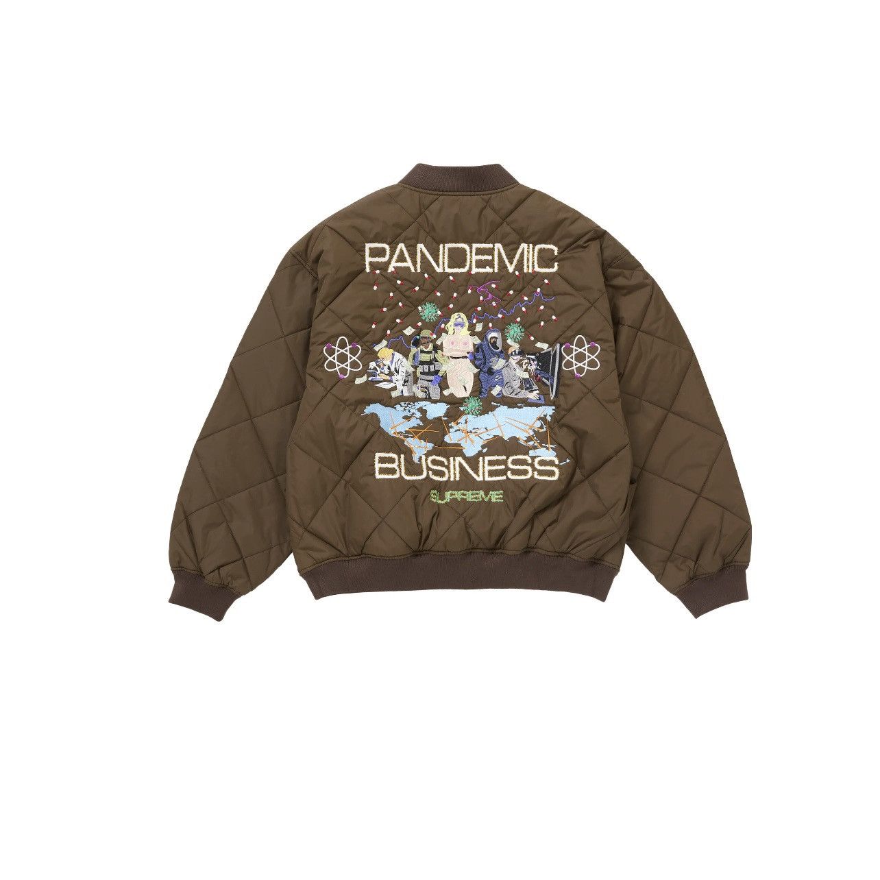 Supreme AOI Quilted Work Jacket Brown M