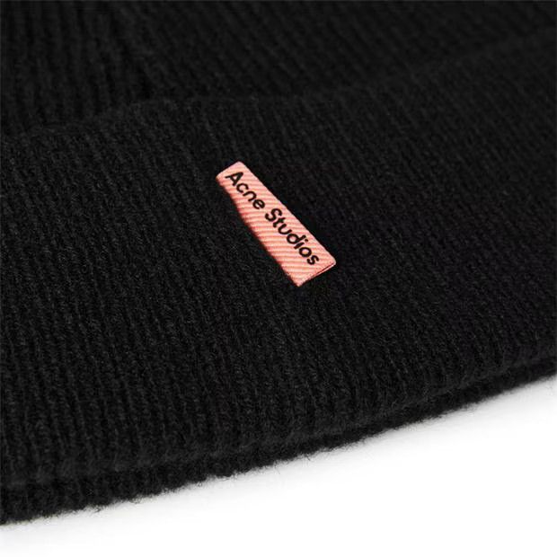 Acne Studios o1g2r1mq0825 Size: OS / Kriv Beanie Hat / Cap in Black Size ONE SIZE - 3 Thumbnail