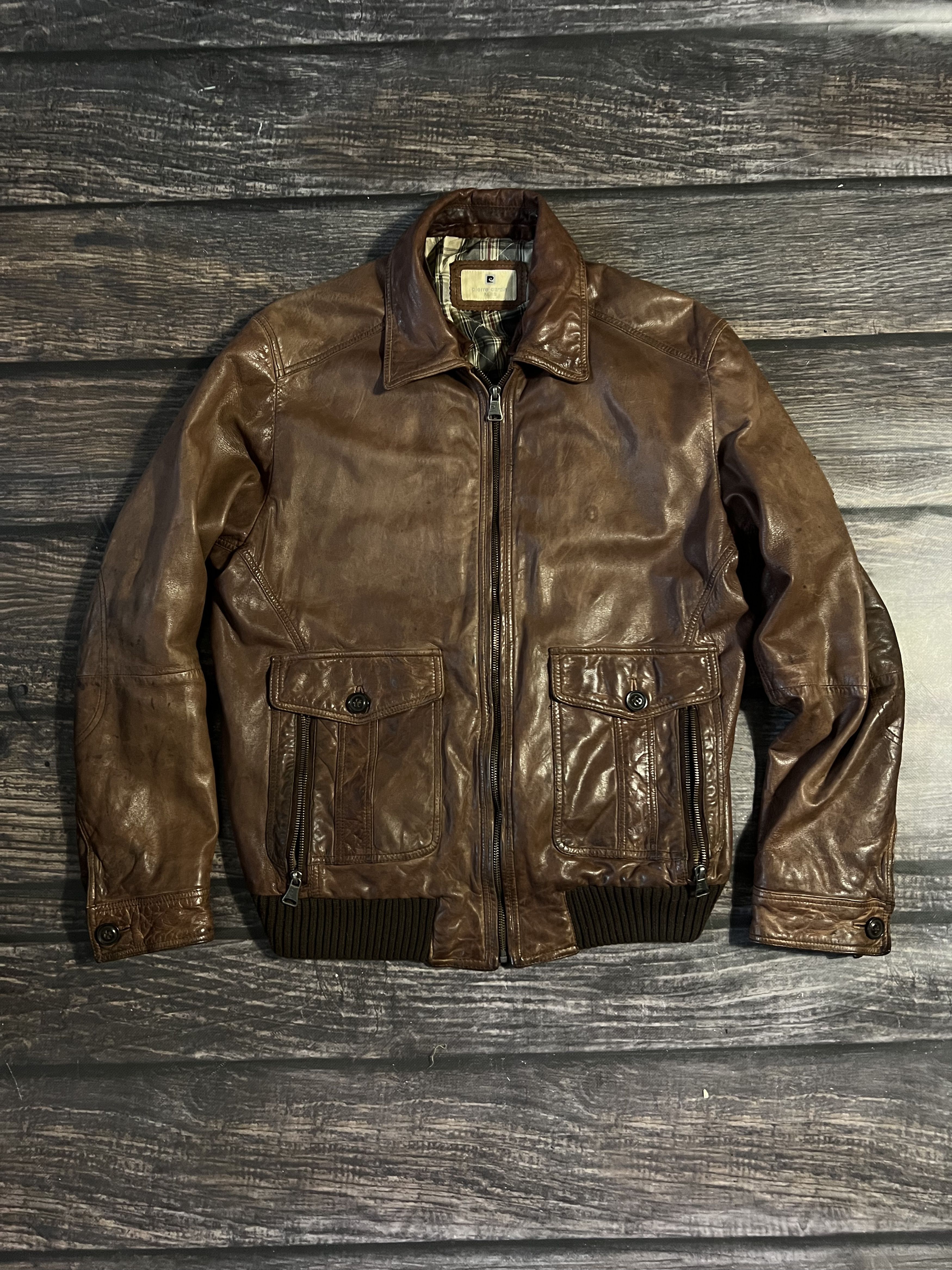 Pierre Cardin 90s Pierre Cardin Double Pocket Leather Biker Jacket Size US L / EU 52-54 / 3 - 1 Thumbnail