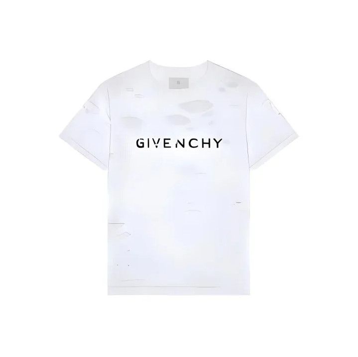 Givenchy Givenchy SS23 Logo Print Distressed Short Sleeve T-Shirt Size US L / EU 52-54 / 3 - 1 Thumbnail