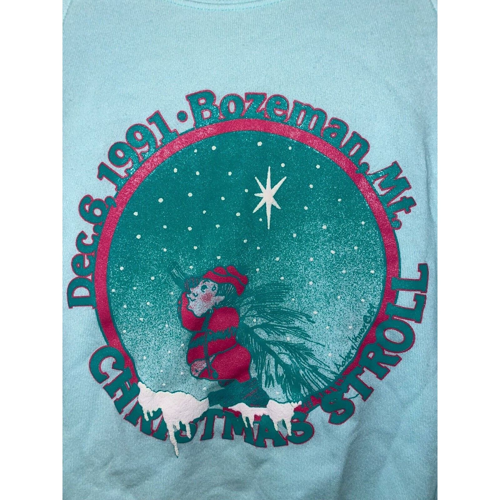Jerzees Vintage Christmas Stroll Sweatshirt Crewneck 1991 STAINED M Size US M / EU 48-50 / 2 - 2 Thumbnail
