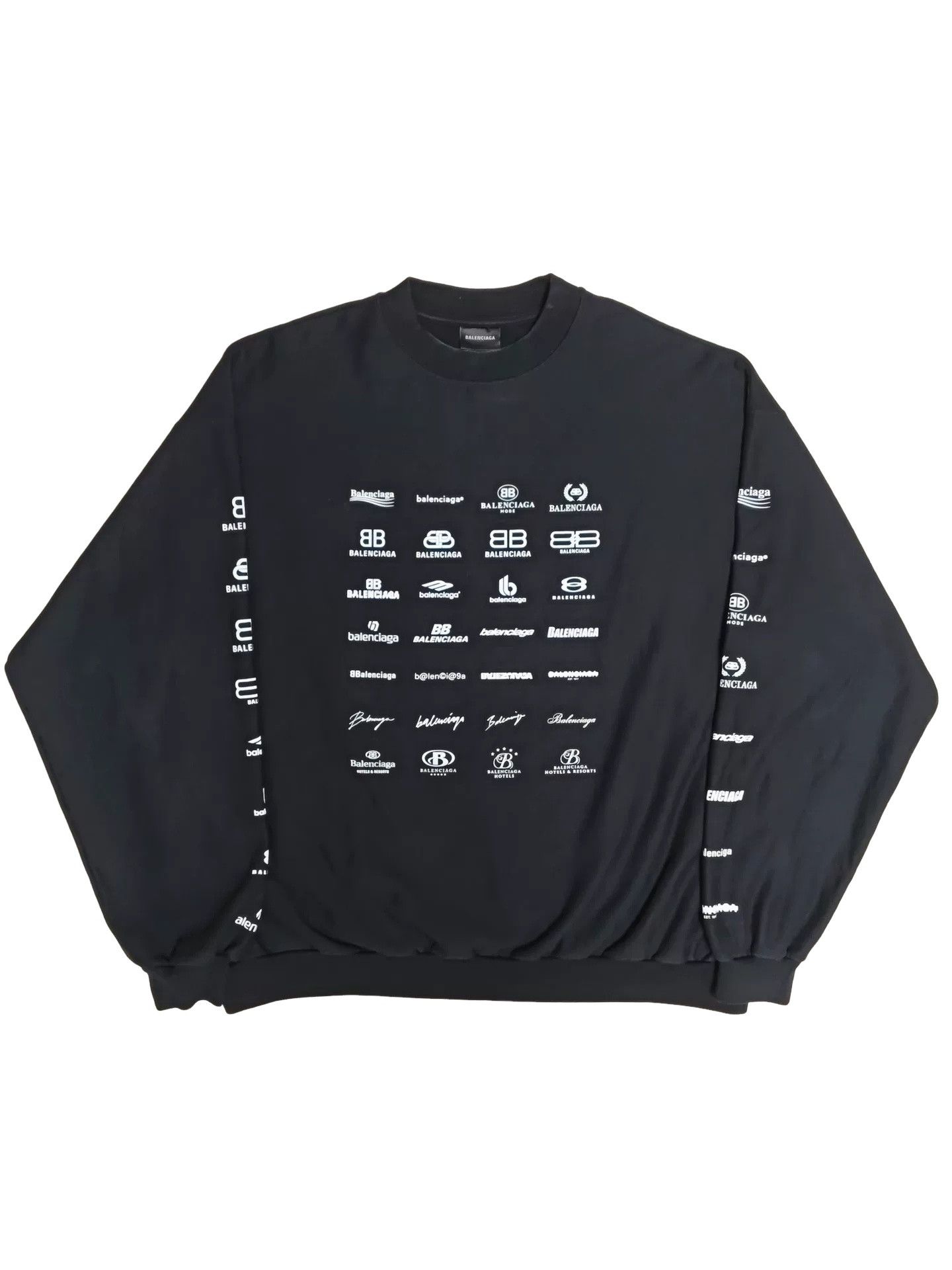 Balenciaga Balenciaga All Over Logo Archive Sweatshirt Size 1 Size US S / EU 44-46 / 1 - 1 Thumbnail