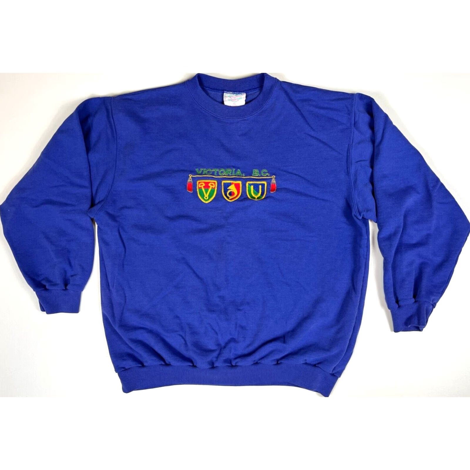 Vintage VINTAGE Victoria, B.C. Sweatshirt Embroidered Made in Canada XL Men 90s Pullover Fleece Cotton Blend Blue Size US XL / EU 56 / 4 - 2 Thumbnail