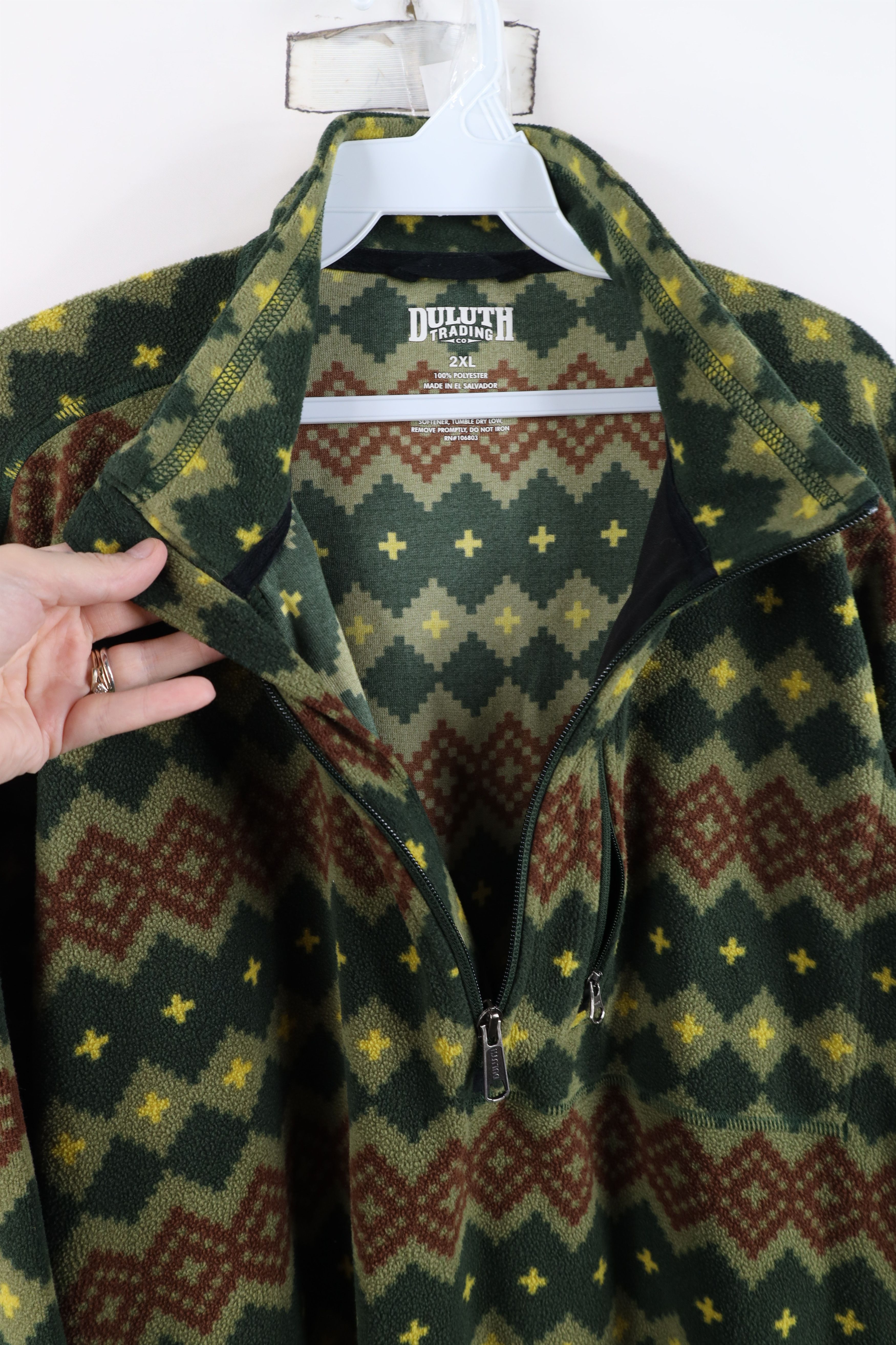 Duluth Trading Company Duluth Trading Co Fair Isle Fleece Half Zip Pullover Sweater Size US XXL / EU 58 / 5 - 6 Thumbnail