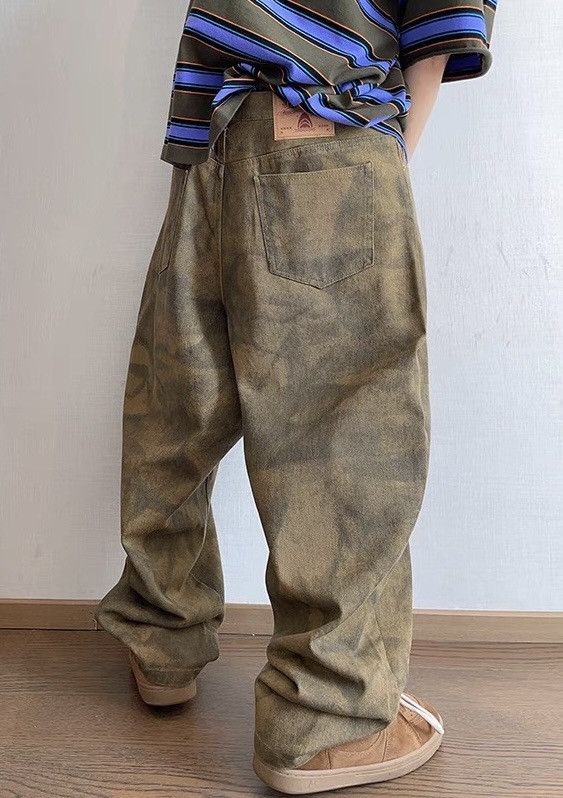 Japanese Brand × Vintage Avant garde tie dye effect faded scimitar baggy pants Size US 35 - 6 Thumbnail