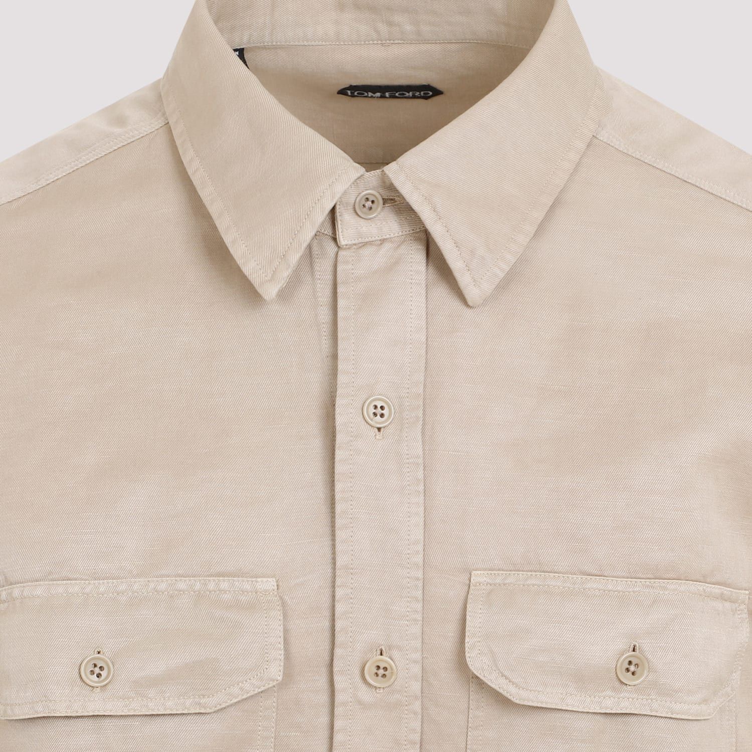 Tom Ford o1y0425 Linen Shirt in Beige Size US XS / EU 42 / 0 - 2 Thumbnail