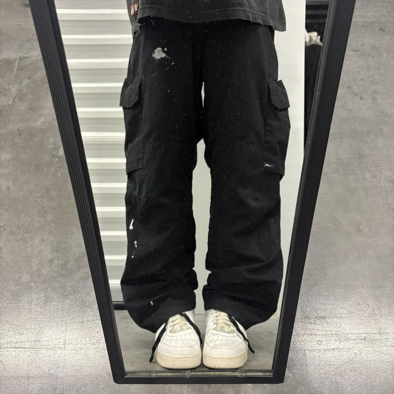 Vintage Crazy Vintage Y2K 2000s Baggy Black Paint Splatter Workwear Streetwear Grunge Cargo Pants Size US 36 / EU 52 - 1 Thumbnail