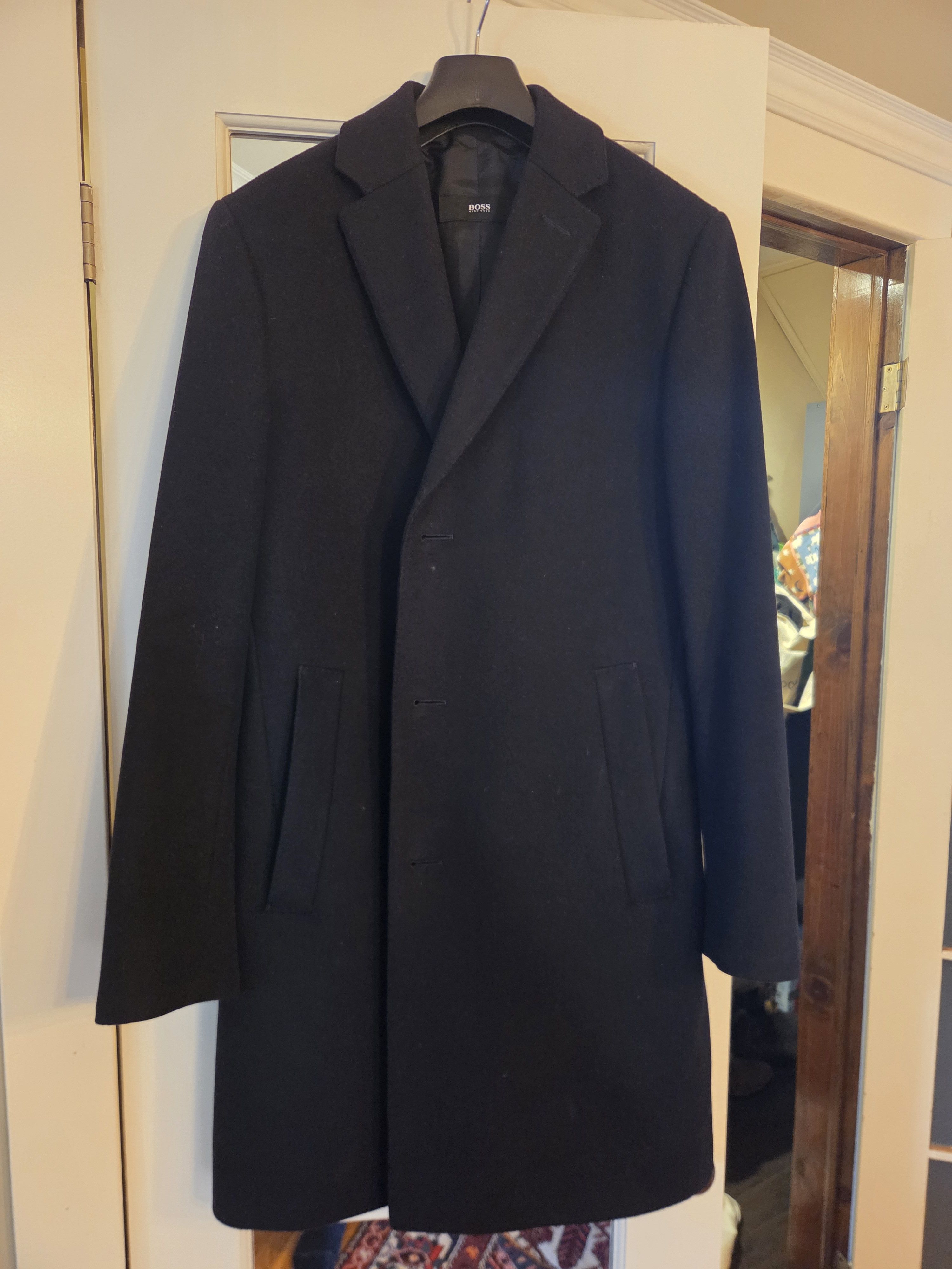 Hugo Boss Hugo Boss Black Wool/Cashmere Overcoat - Size 38R Size US M / EU 48-50 / 2 - 1 Thumbnail