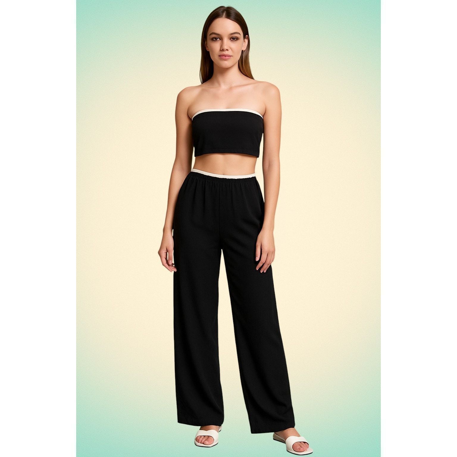 Shein Y2K Minimalist Black Two Piece Festival Streetwear Set SHEIN Size 23" - 1 Thumbnail