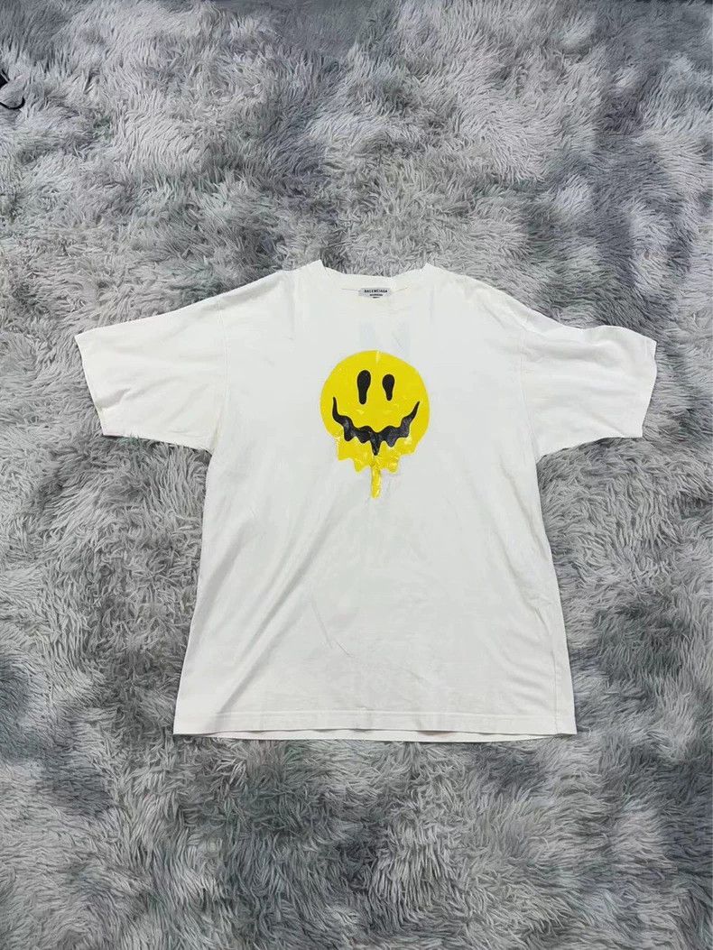 Balenciaga Balenciaga Smiley Face Short Sleeve Tee - dmc Size US S / EU 44-46 / 1 - 1 Thumbnail