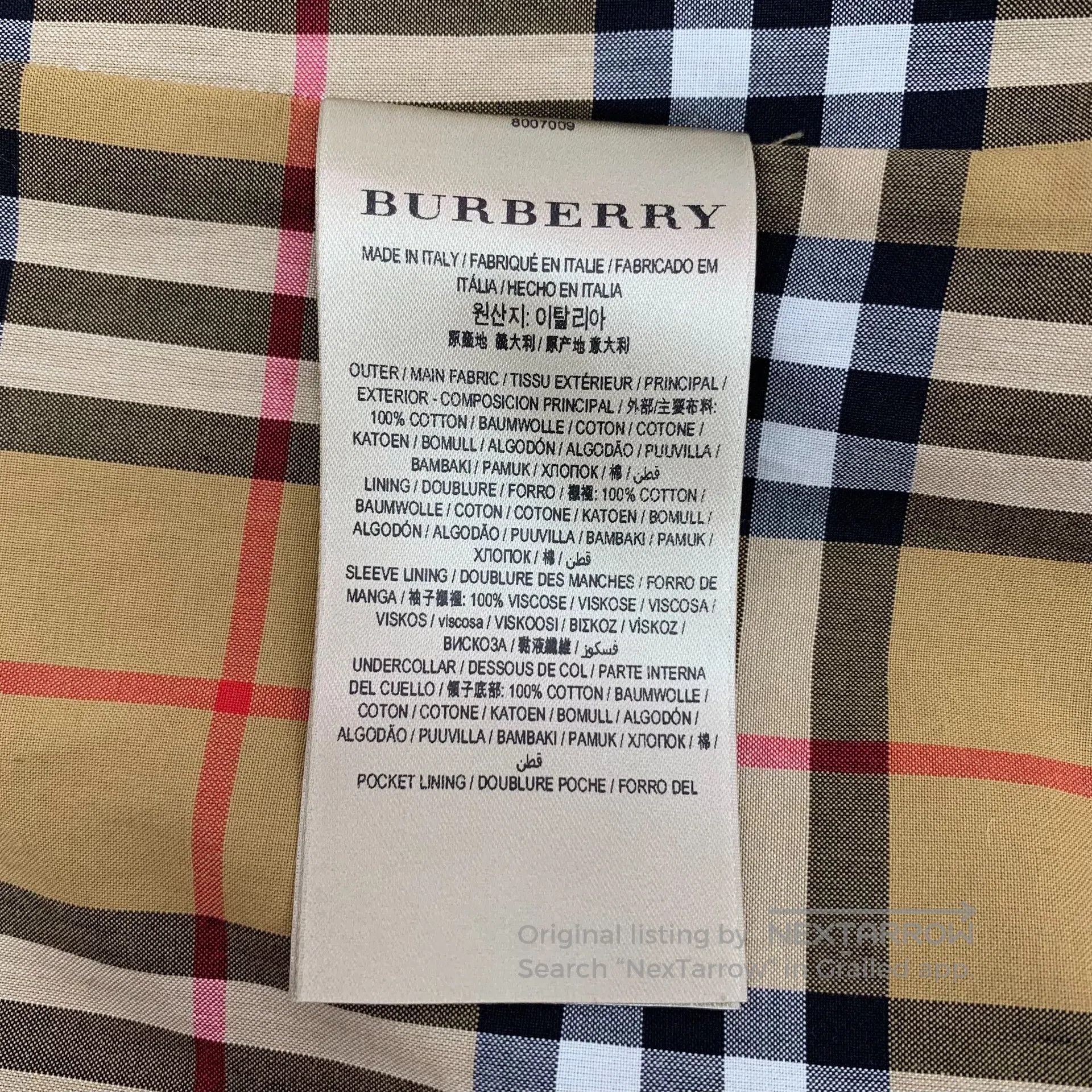 Burberry Burberry Dark Blue Cotton Collar Long Sleeve Windbreaker J Size XXS / US 00 / IT 34 - 6 Thumbnail