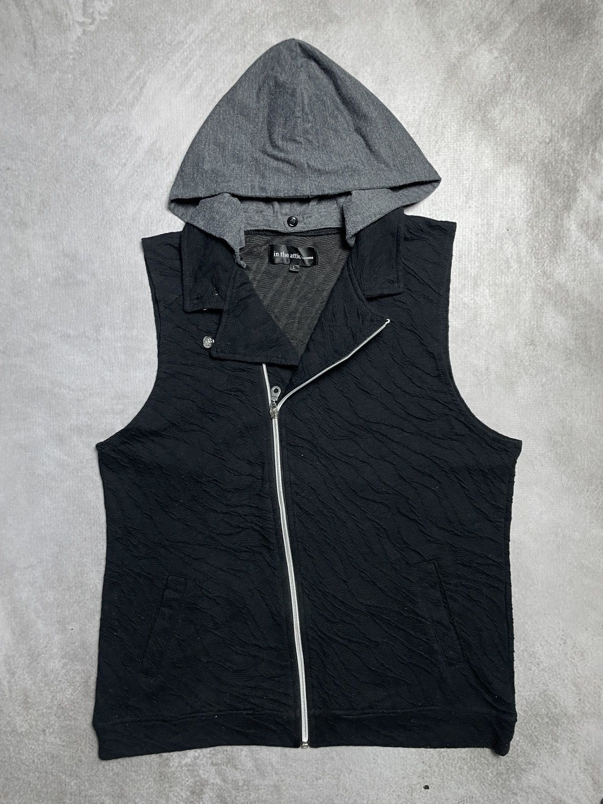 14th Addiction 2000’s In The Attic - Asymmetrical Vkei Style Textured Vest Size US M / EU 48-50 / 2 - 1 Thumbnail