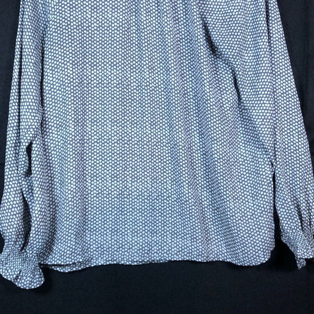 Loft VINTAGE LOFT Outlet Womens Blouse Gray Multi Polka Dot Mock Neck Long Sleeve Small Size S / US 4 / IT 40 - 3 Thumbnail
