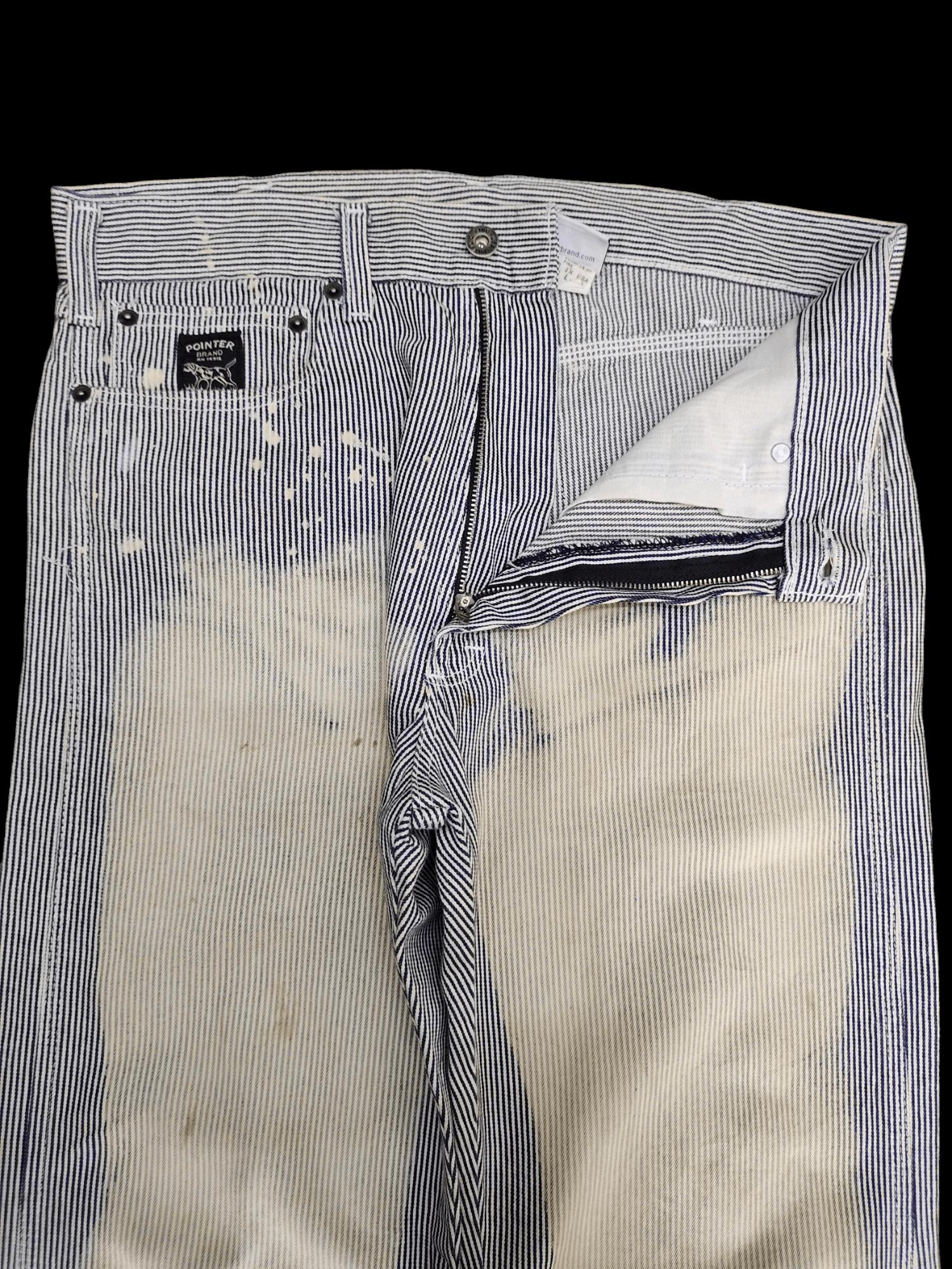 Pointer 1990s Pointer Hickory Striped Faded Distress Denim Pants Size US 32 / EU 48 - 9 Thumbnail