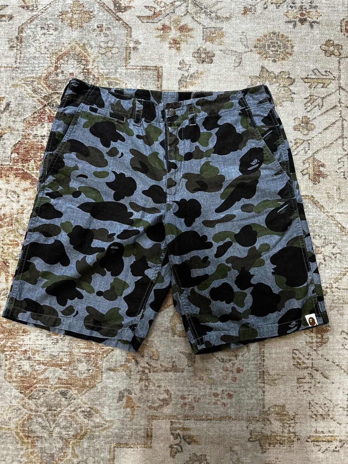 Bape A Bathing Ape 1st Camo Chino Shorts - Blue Size US 32 / EU 48 - 1 Thumbnail