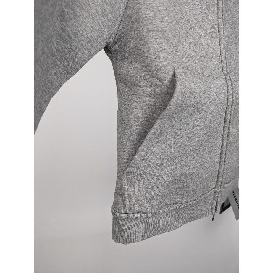 Balenciaga o1rshd1 Fitted Zip Up Hoodie in Heather Grey Size US XL / EU 56 / 4 - 6 Thumbnail