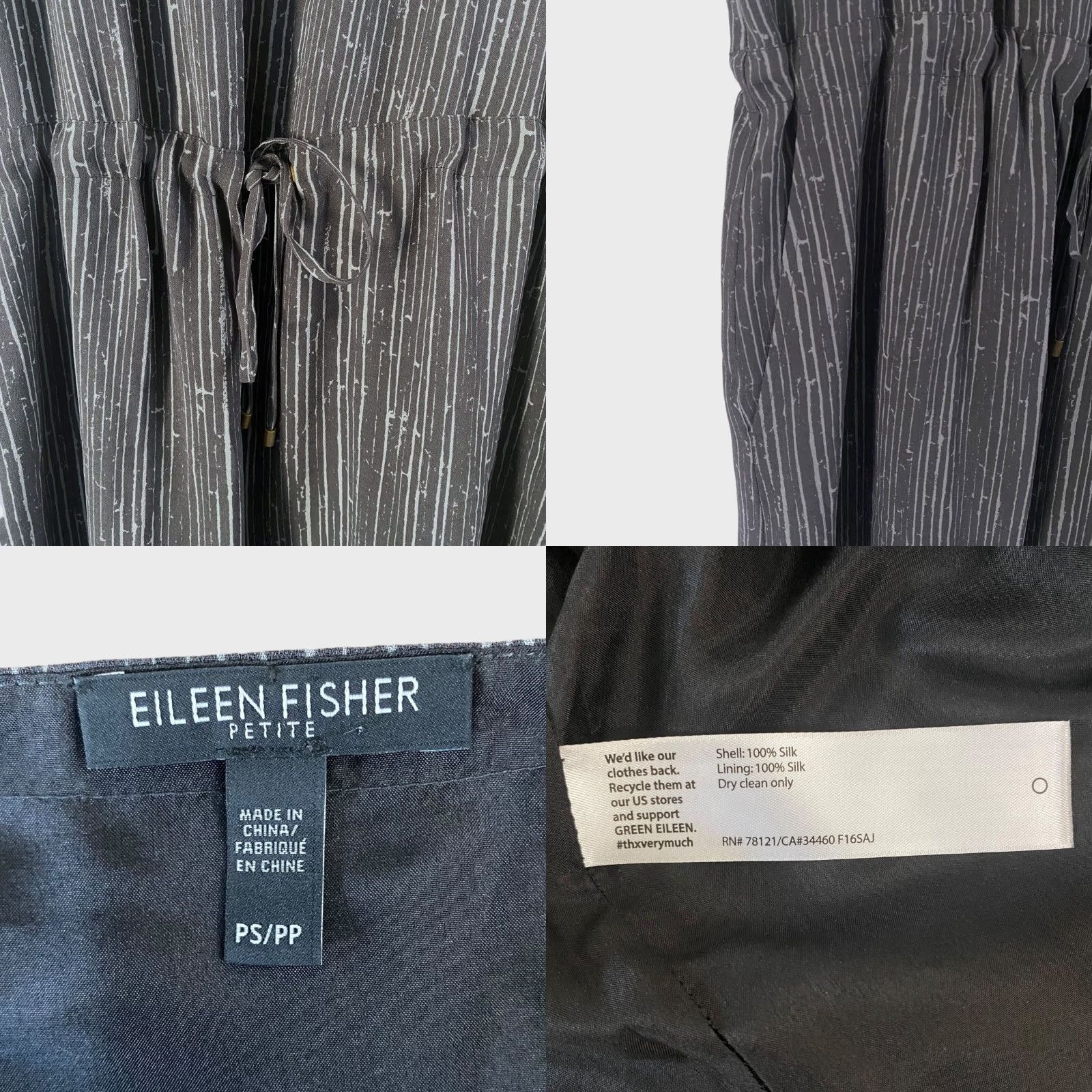 Eileen Fisher VINTAGE Eileen Fisher Sleeveless Silk Dress Women Petite Small Gray Short Tank Dress Casual Party Size S / US 4 / IT 40 - 8 Thumbnail
