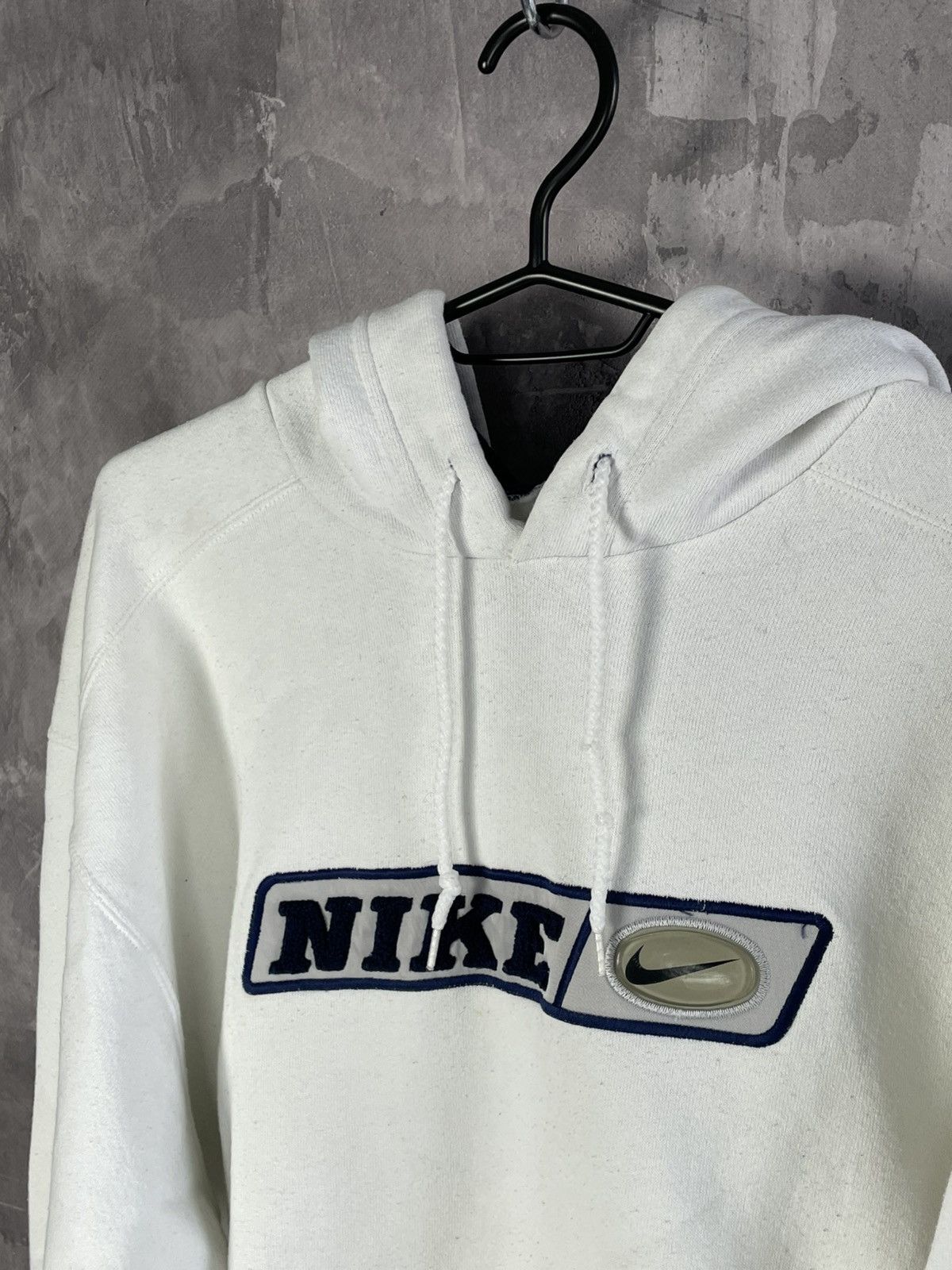 Nike × Vintage Nike Vintage Hoodie Y2K Drill Big Logo Streetwear Size US M / EU 48-50 / 2 - 8 Thumbnail