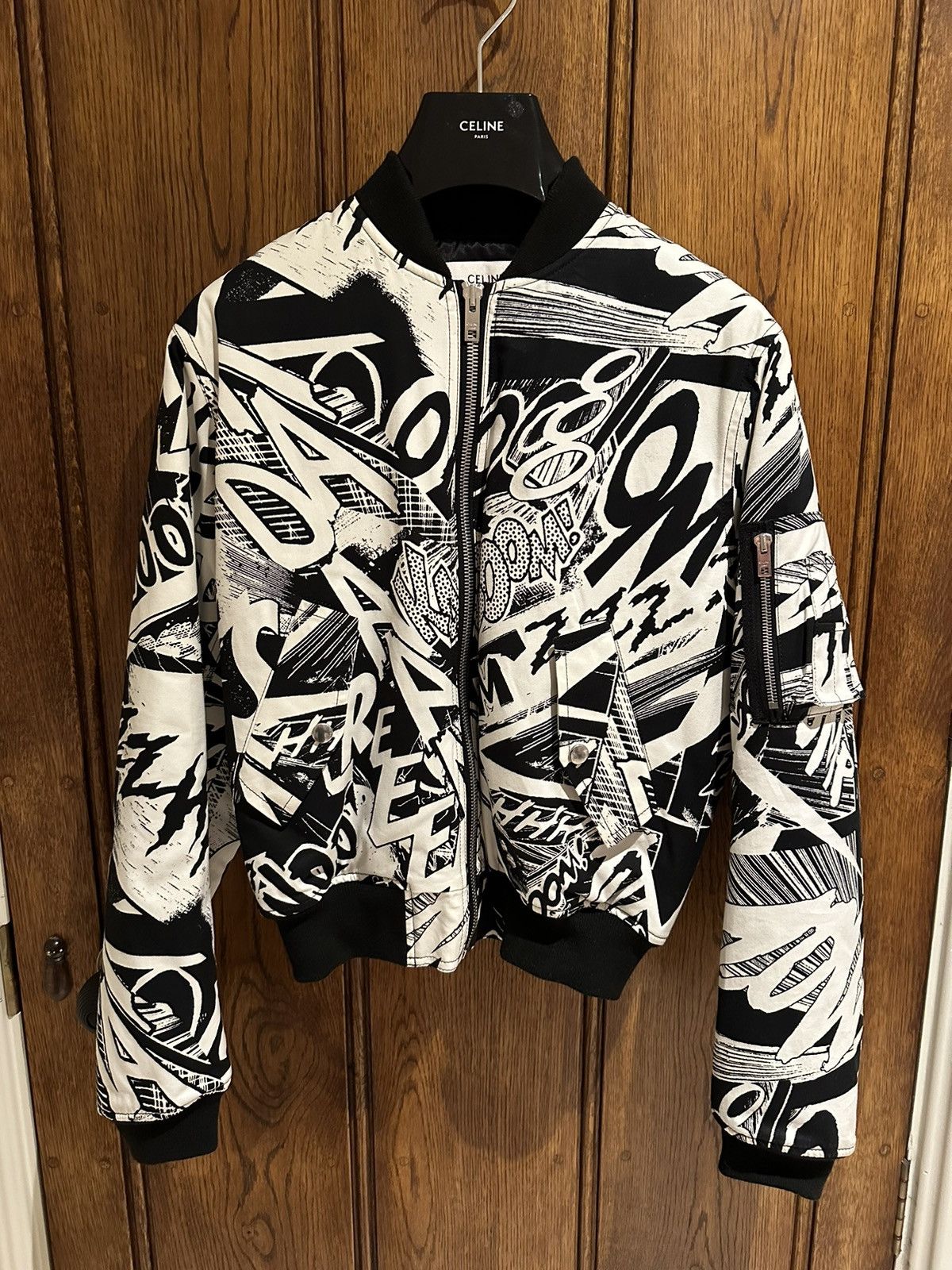 Celine SS19 Celine $3450 Marclay bomber jacket Hedi Slimane black S Size US S / EU 44-46 / 1 - 3 Thumbnail