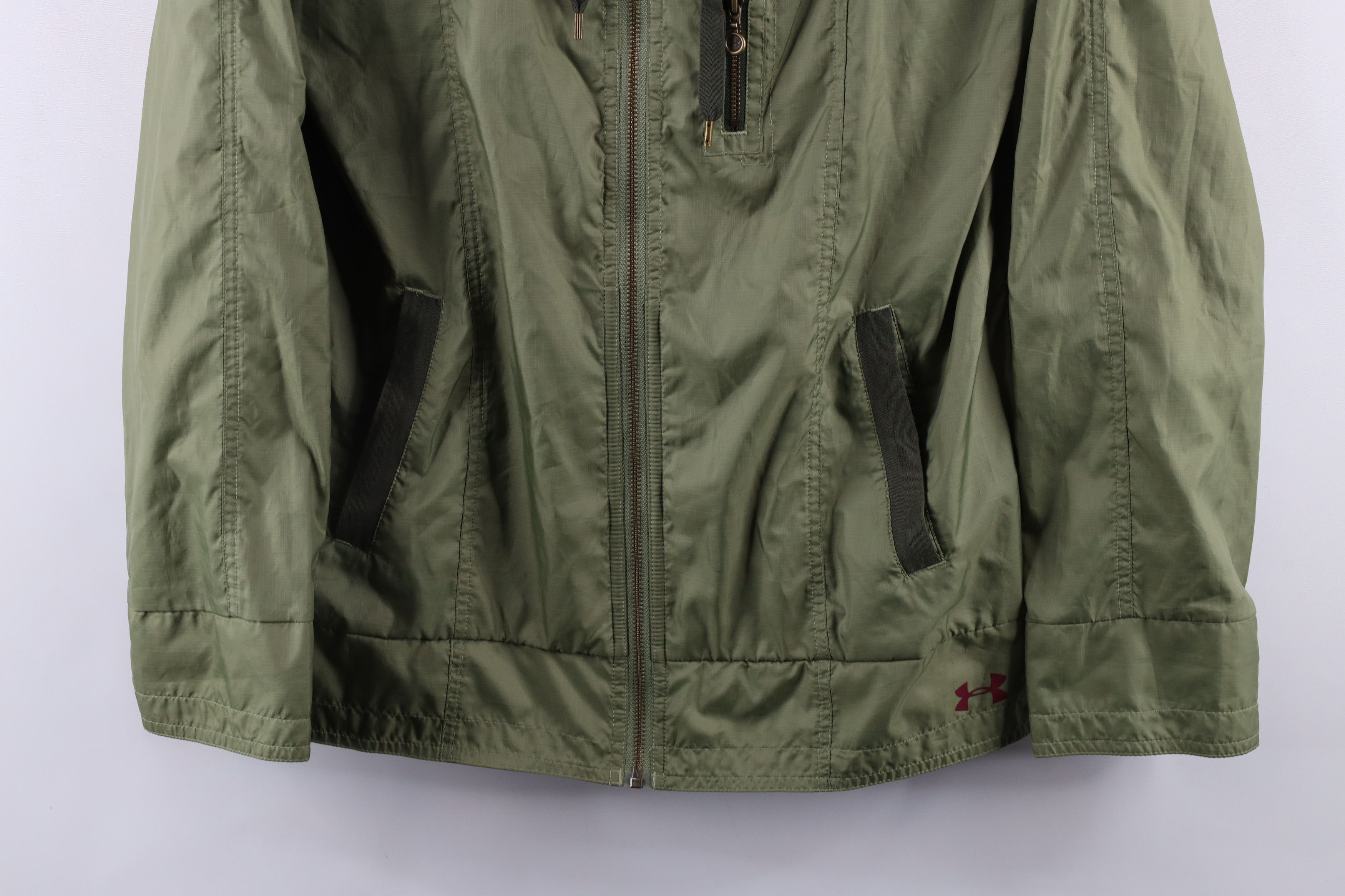 Under Armour × Vintage Under Armour Ripstop Military Style Hooded Rain Jacket Size L / US 10 / IT 46 - 3 Thumbnail