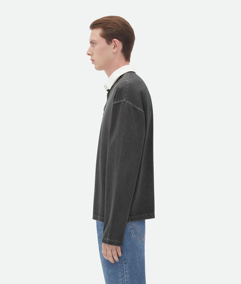 Bottega Veneta o1s1rm1125 Washed Out Jersey Polo Shirt in Gray Size US M / EU 48-50 / 2 - 2 Thumbnail