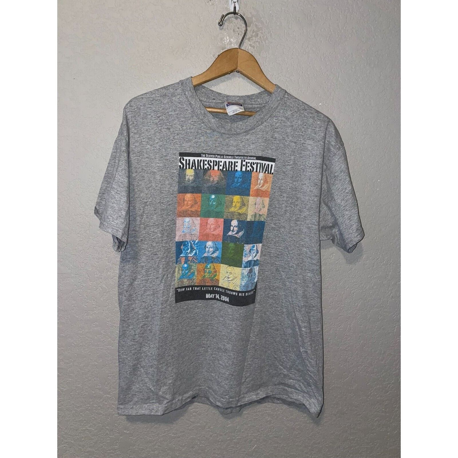 Hanes Vintage Shakespeare Shirt Festival Denver Artist Art Tee Y2K Size US L / EU 52-54 / 3 - 1 Thumbnail