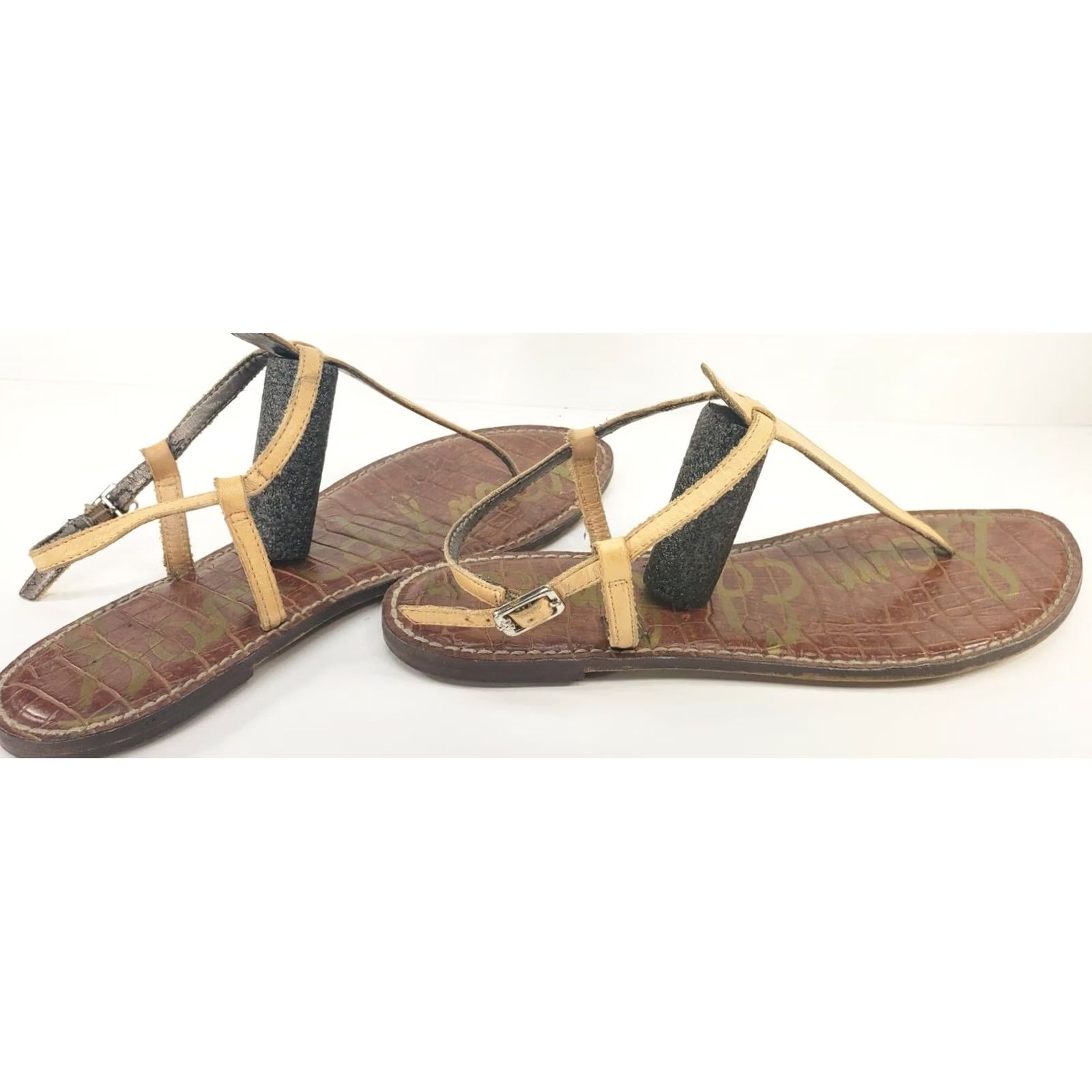 Sam Edelman SAM EDELMAN GIGI Thong Sandal Tan Leather Women's Size 9.5 Medium Size US 10 / IT 40 - 4 Thumbnail