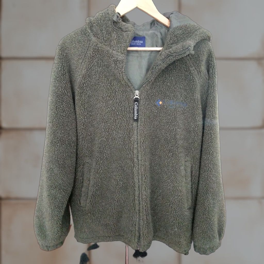Vintage VINTAGE Columbia Fleece Jacket Full Zip Sports Mens L Green Polyester Puffer Full Zip Jacket Men Large Green Sports 90s/Columbia? Size L / US 10 / IT 46 - 1 Thumbnail