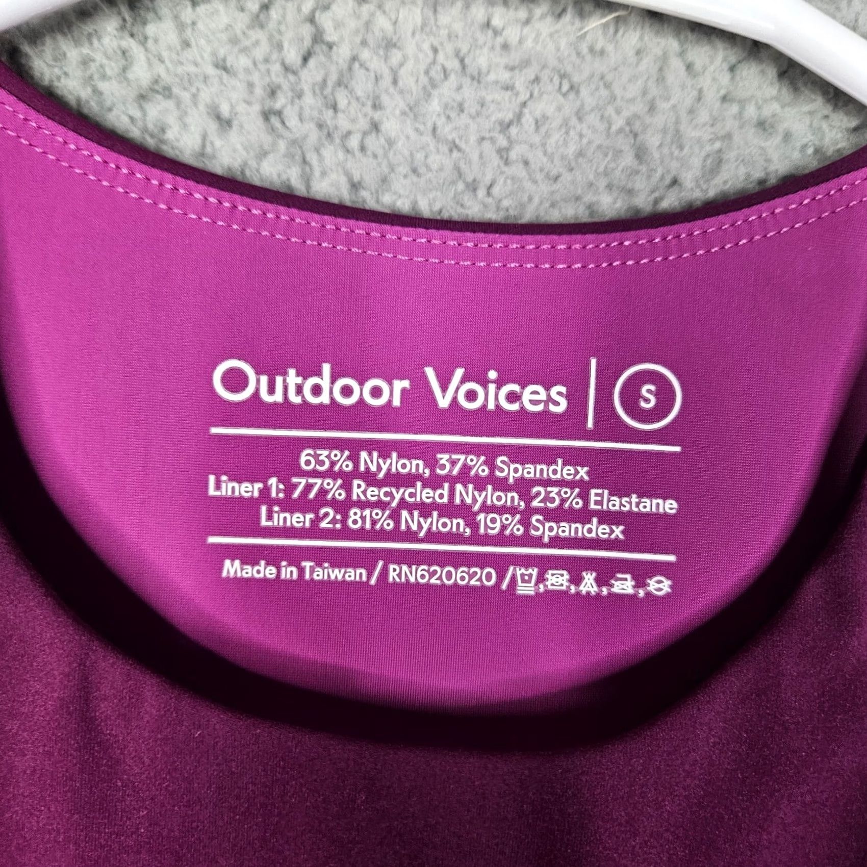 Outdoor Voices Outdoor Voices Women's Round Neck Cropped Tank Top S Purple Cotton Nylon Spandex Blended Fabric Casual Sports Shirt Size S / US 4 / IT 40 - 3 Thumbnail