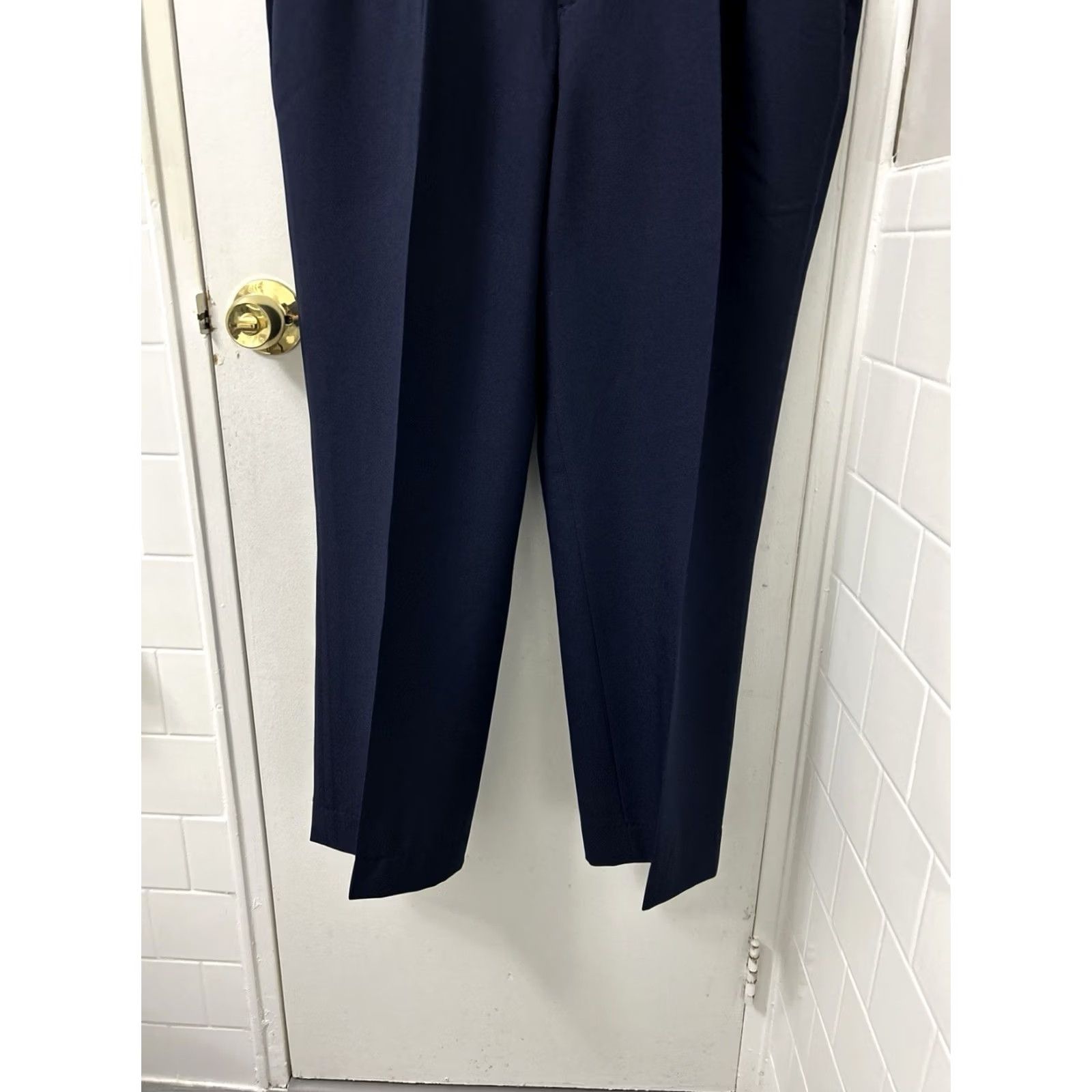 Vintage VINTAGE Flying Cross Pants Mens 38x29 Navy Blue Pleated Polyester Trousers Made In USA Mens Pants Navy Blue USPS Postal 40s 50s MPN 10600 Size US 38 / EU 54 - 3 Thumbnail