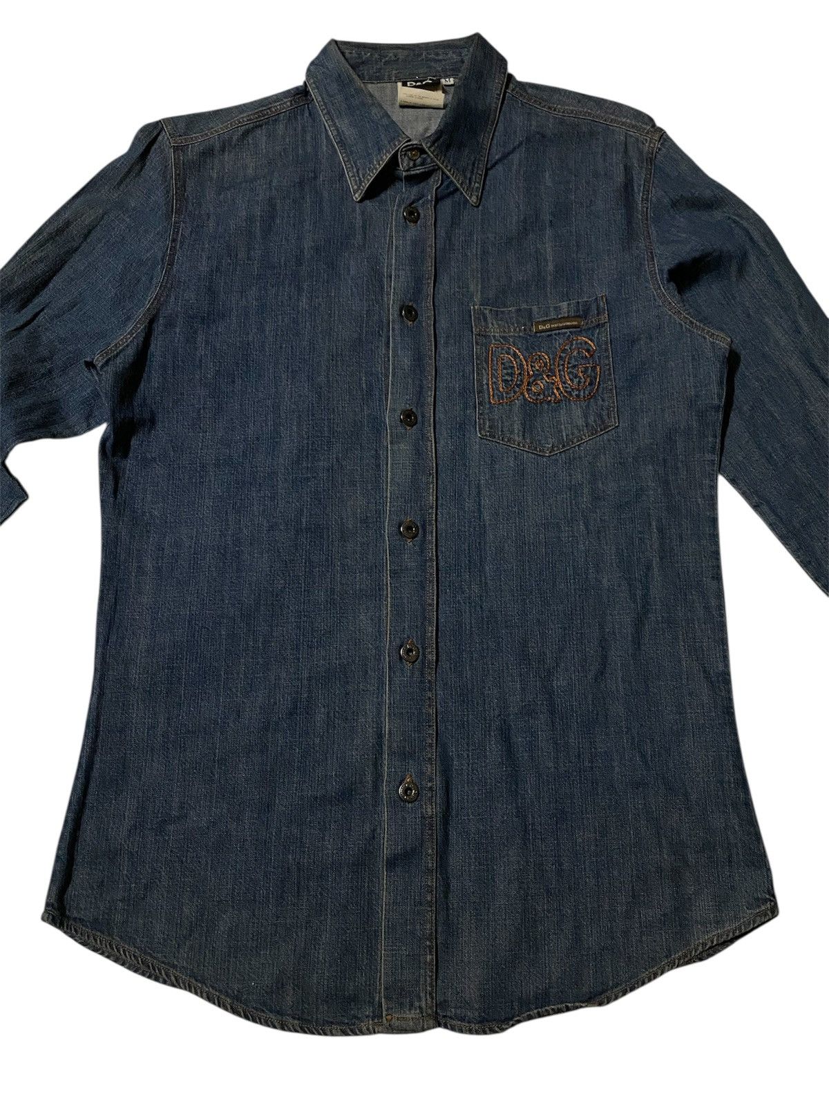 Dolce & Gabbana Dolce & Gabbana D&G Single Pocket Button Up Denim Shirt Size US M / EU 48-50 / 2 - 2 Thumbnail