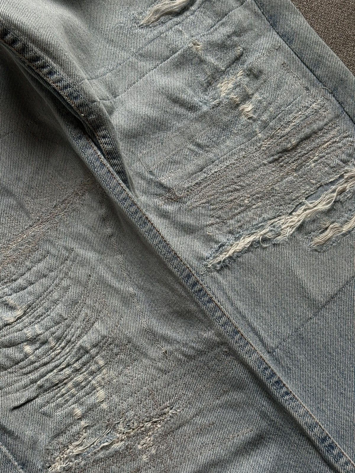 Levi's Levi's 501 repaired/stitched/sashiko distressed jeans Size US 28 / EU 44 - 6 Thumbnail