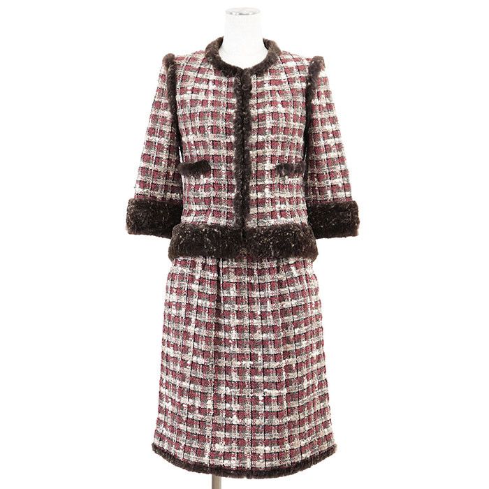 Chanel Chanel Chanel Tweed Wool Blend Set Up Others Suits P26781 DUTY FREE for USA Size ONE SIZE - 1 Thumbnail