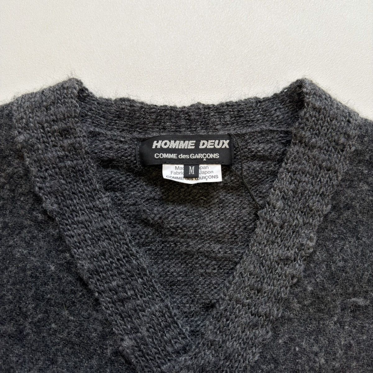Comme des Garcons A/W 23 Brushed Dark Grey Wool Cardigan Size US M / EU 48-50 / 2 - 5 Thumbnail