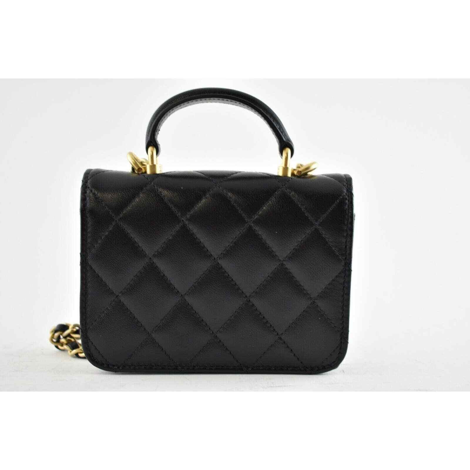 Chanel Chanel Coin Purse With Chain Gold Handle Crossbody Bag Size ONE SIZE - 9 Thumbnail