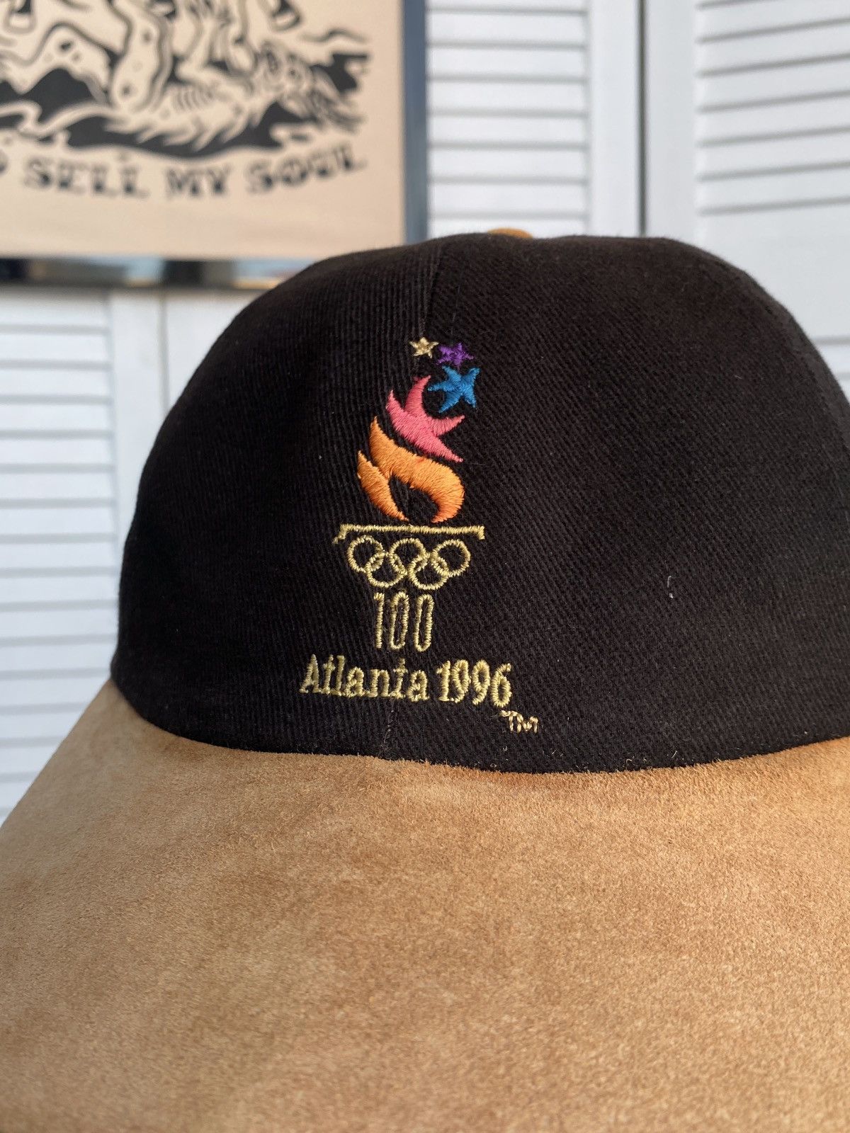 USA Olympics Vintage Atlanta 1996 Olympics Games Genuine Suede Hat Cap Size ONE SIZE - 8 Thumbnail