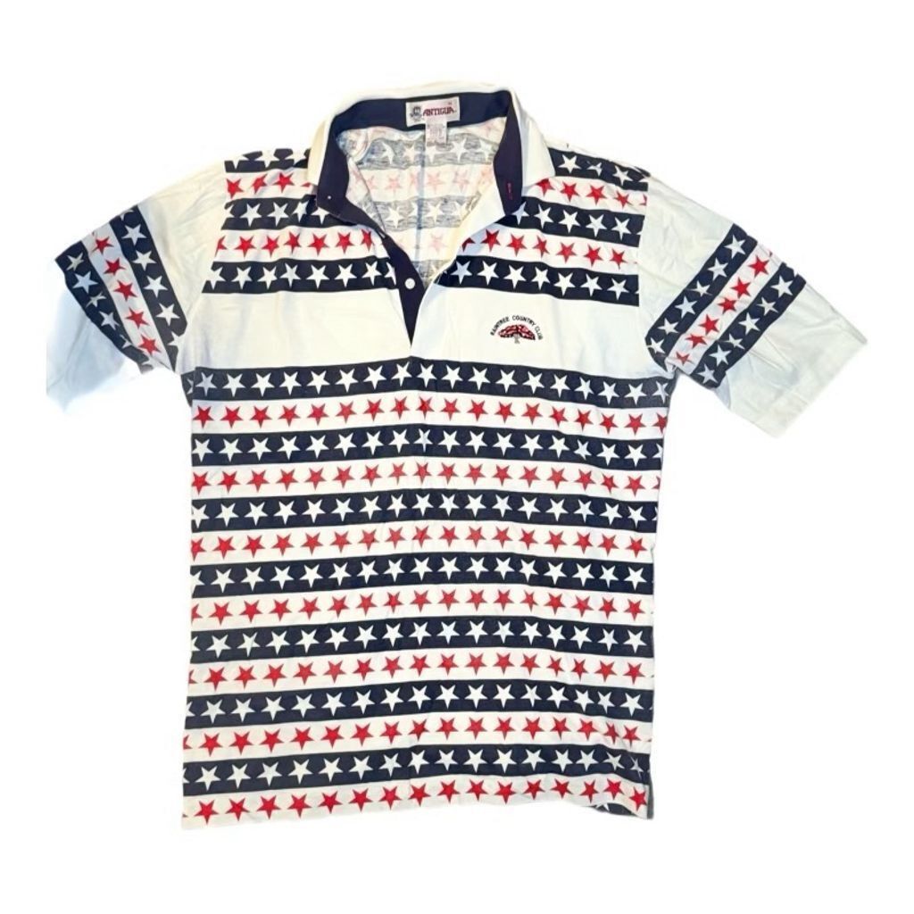 Antigua Antigua Men's XL Stars and Stripes Vintage Short Sleeve Pol Size US XL / EU 56 / 4 - 5 Thumbnail
