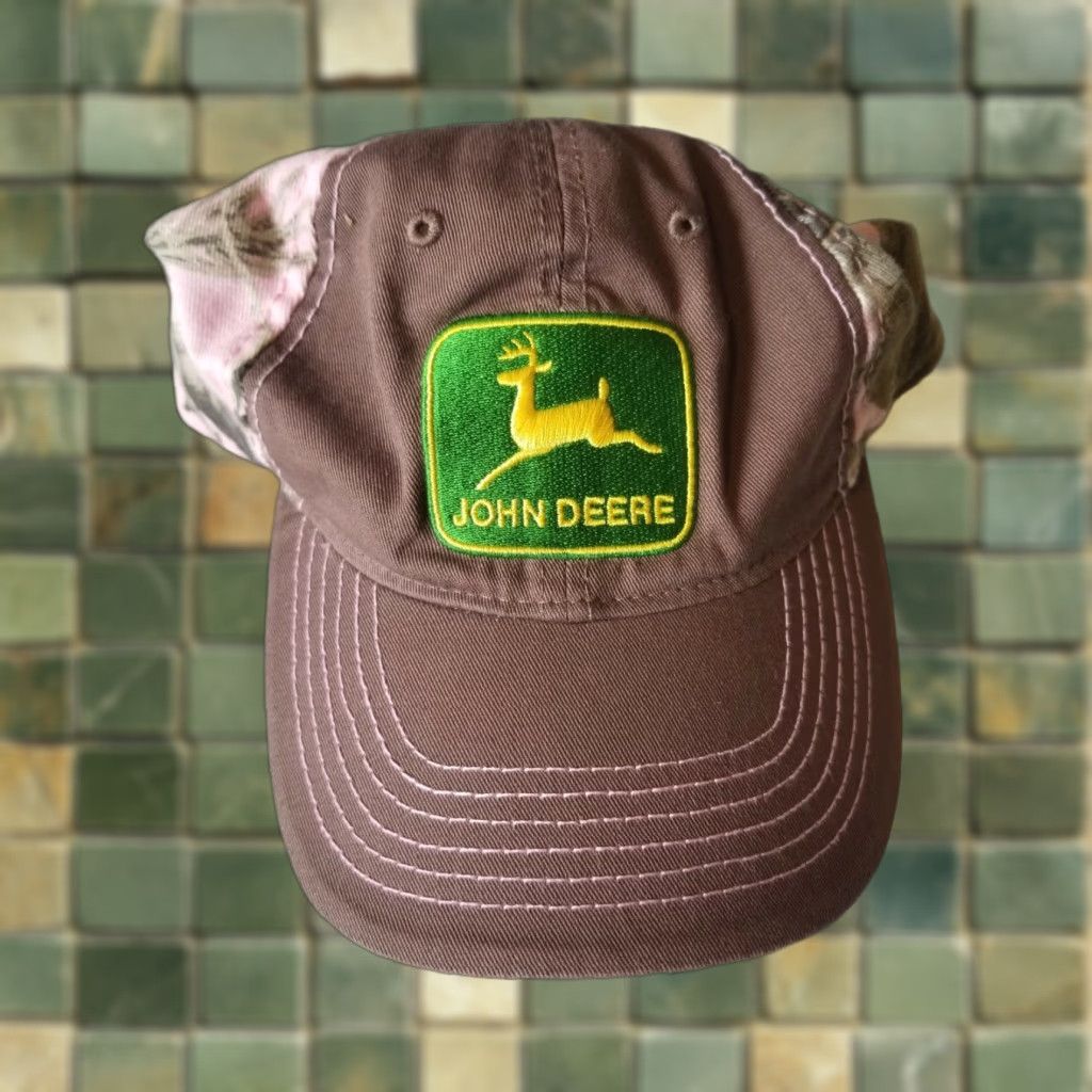 John Deere John Deere Womens Pink Camouflage Adjustible Hunting Cotton Poly Hat Size ONE SIZE - 1 Thumbnail