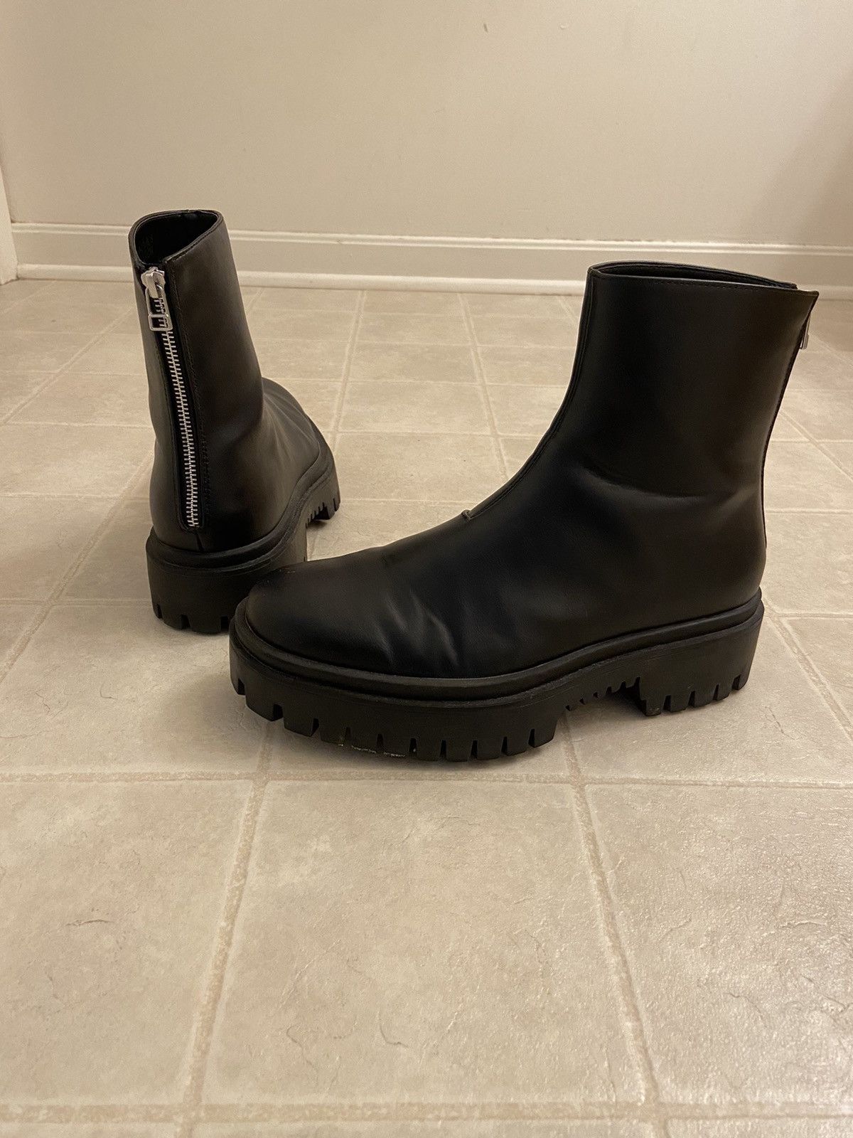 image of 14Th Addiction x If Six Was Nine Japanese Paratrooper Back Zip Boots in Black, Men's (Size 10)