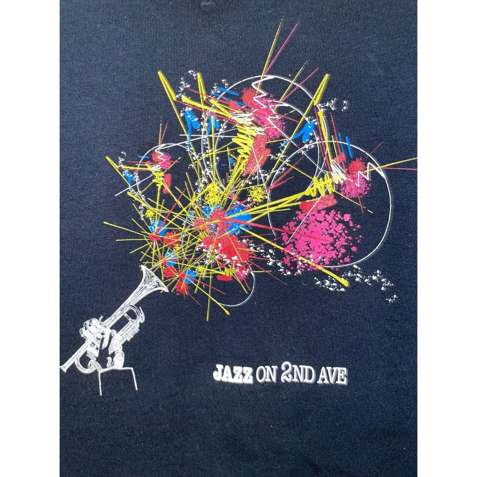 Gildan Jazz Shirt On 2nd Ave Avenue Music Graphic Tee Vintage Large Size US L / EU 52-54 / 3 - 2 Thumbnail