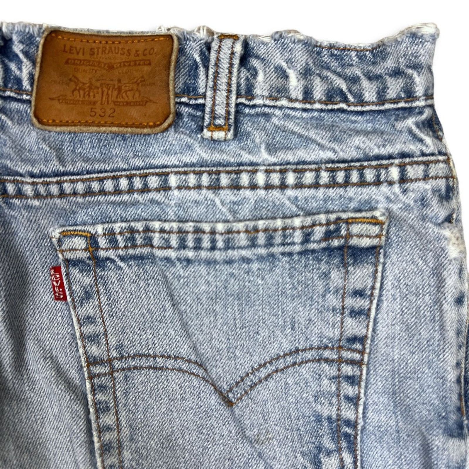 Levi's × Vintage Vintage Levi's 532 Jeans 34x32 Blue Thrashed 90s Denim Pants Size US 34 / EU 50 - 7 Thumbnail