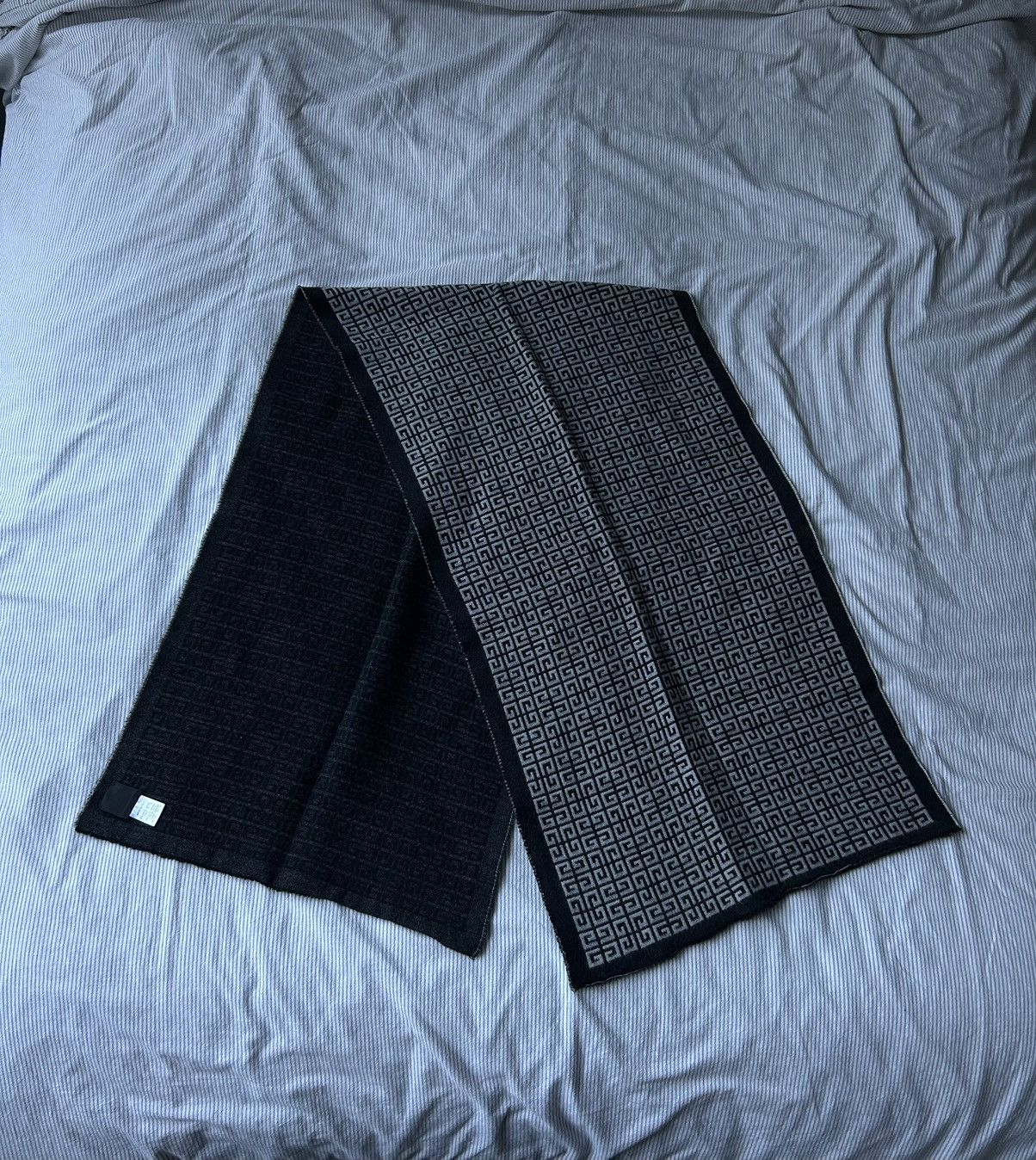 image of Givenchy Monogram Wool Scarf in Black, Men's