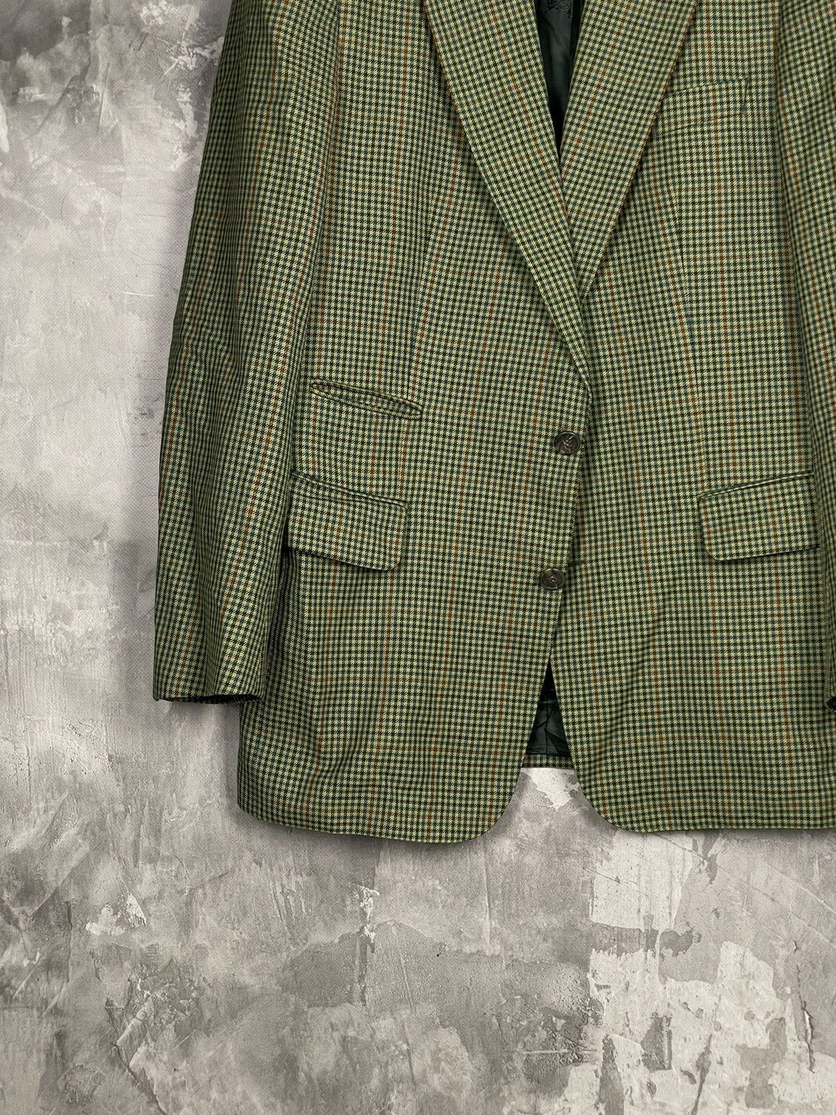 Burberry × Vintage Vintage Burberry Blue Check Wool Blazer Jacket Size 50R - 5 Thumbnail