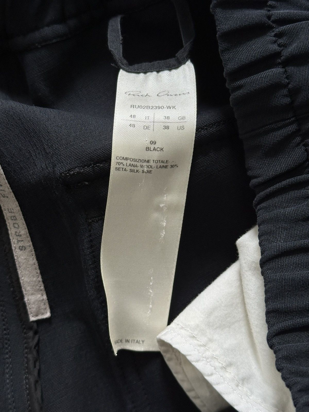 Rick Owens Wool Strobe Drawstring Long Slim Dress Pant Size US 32 / EU 48 - 6 Thumbnail