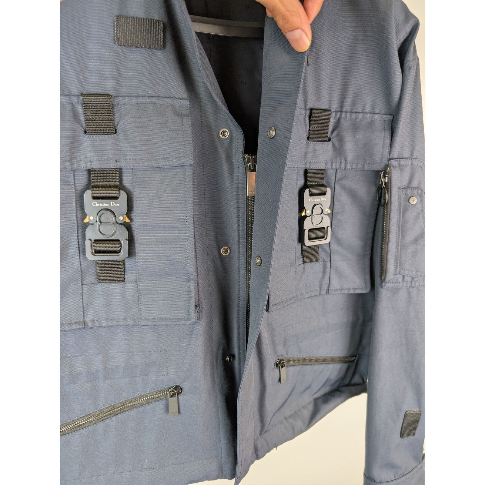 Dior o1rshd1 2019 Buckle Accented Bomber Jacket in Navy Blue Size US M / EU 48-50 / 2 - 8 Thumbnail