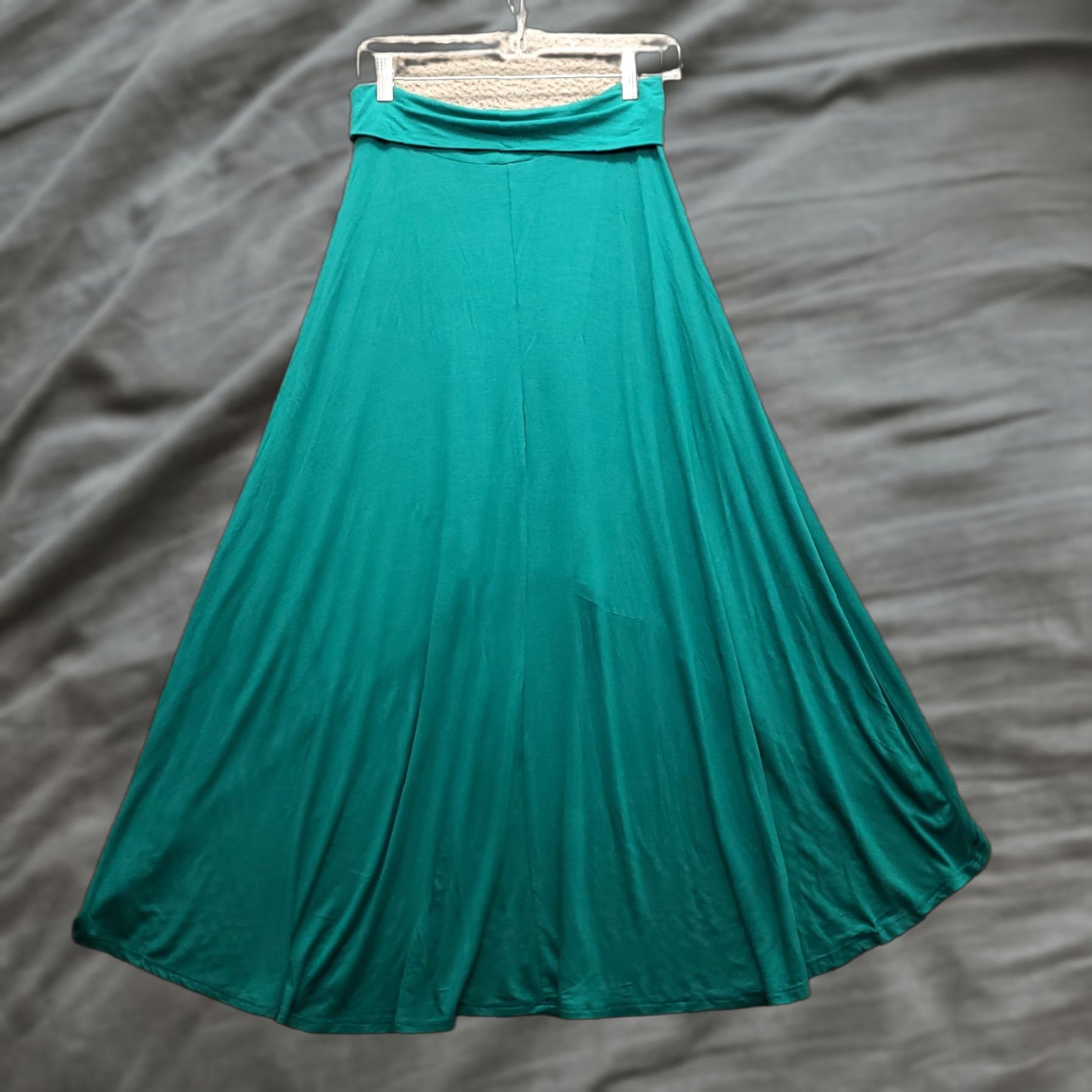 Vintage Poetry Womens Skirt L Green Maxi A-Line Stretch Pull On Size 36" / US 14 / IT 50 - 1 Thumbnail