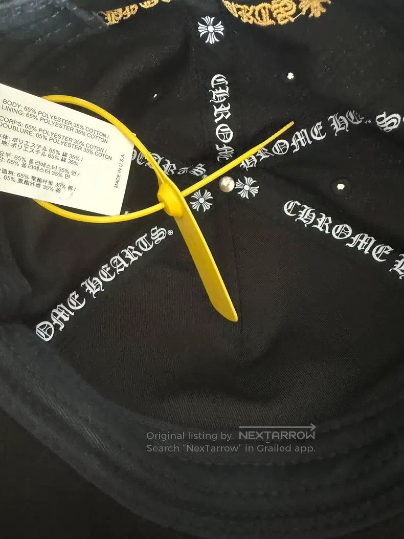 Chrome Hearts CHROME HEARTS Size OS Black gold embroidered cap Size ONE SIZE - 3 Thumbnail