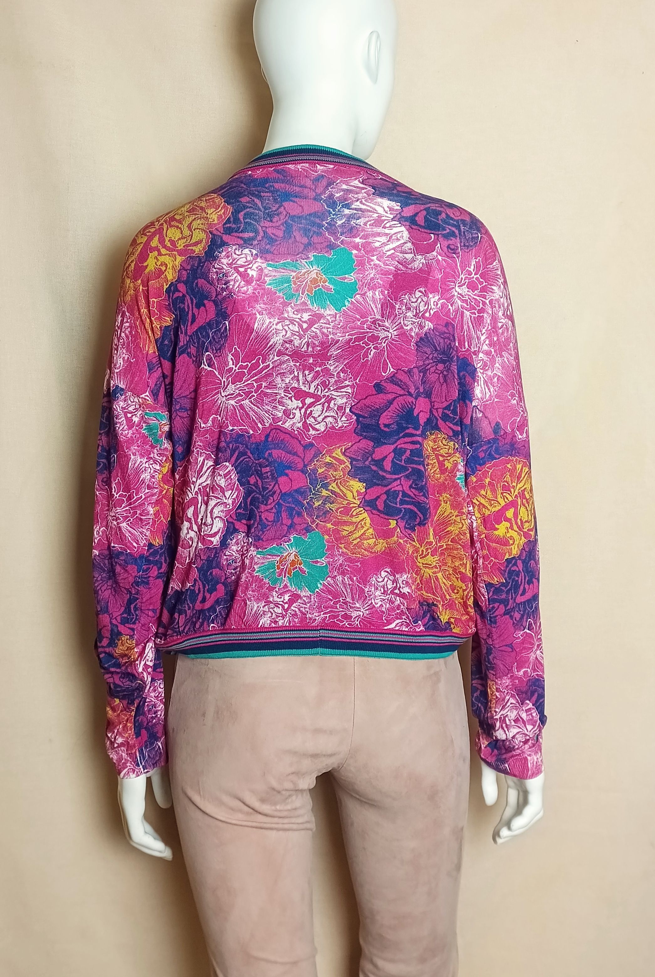Japanese Brand IVKO Printed Cardigan Jungle Motif Pink Size XXL/3XL Size XXL / US 16-18 / IT 52-54 - 2 Thumbnail