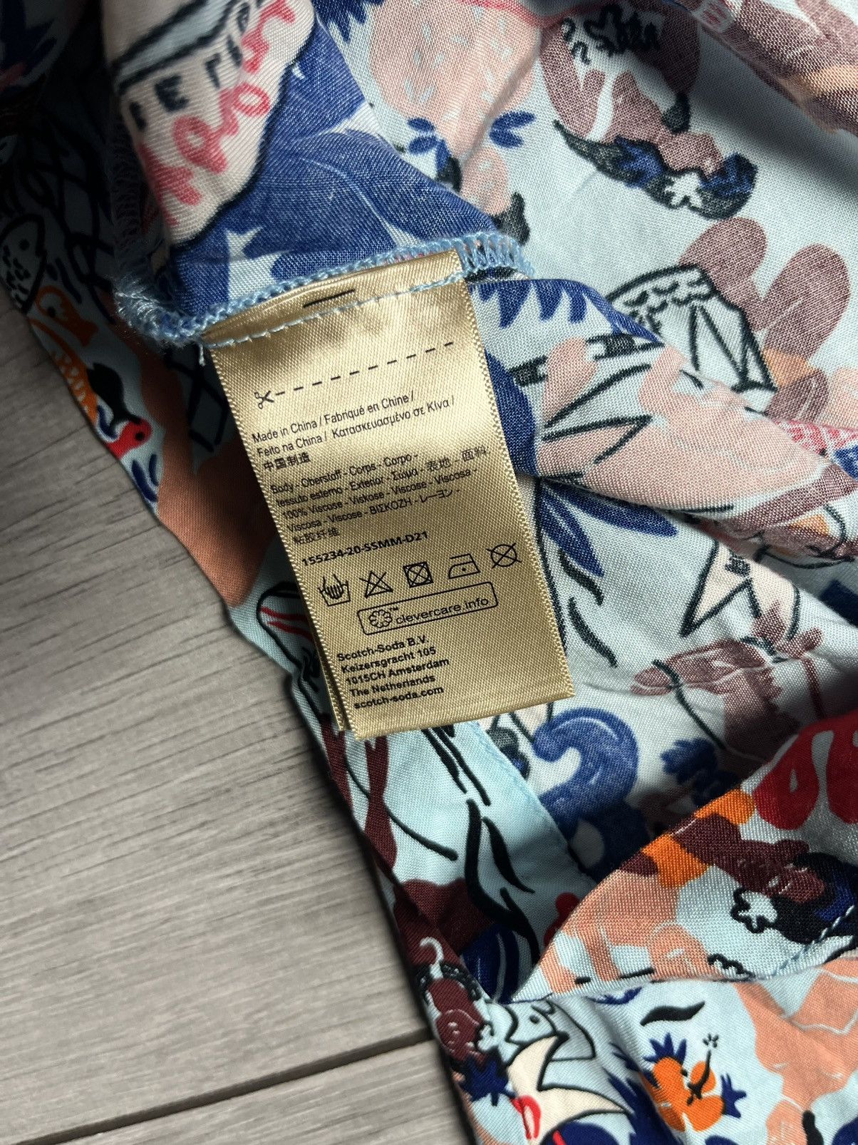 Scotch & Soda Scotch Soda Shirt Mens Blue Keoni Camp Printed Hawaiian Size US M / EU 48-50 / 2 - 5 Thumbnail